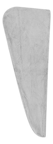 Toalla De Microfibra Tipo Turbante Para Cabello Gris