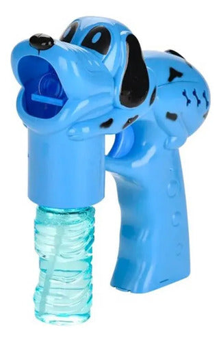 Pistola Lanza Burbujas Automática Perro Luz Música Infantil Azul