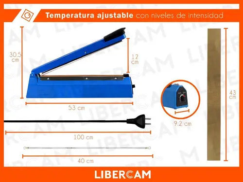 Selladora De Impulso Manual Spica 40 Cm Para Plástico Azul