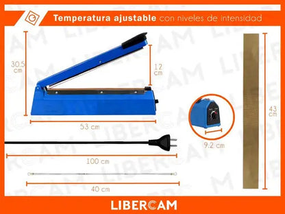 Selladora De Impulso Manual Spica 40 Cm Para Plástico Azul