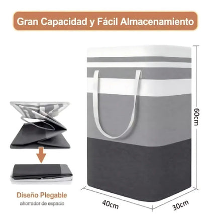 Canasto Organizador Cesto De Ropa Con Asas 60x40x30 Cm Varios