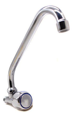 Grifo Cocina Mesada Pared Canilla Metalica Agua Fria