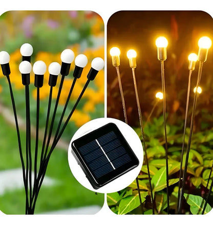 Set X4 Luces Solares Led Jardin Estaca Lampara Exterior Foco