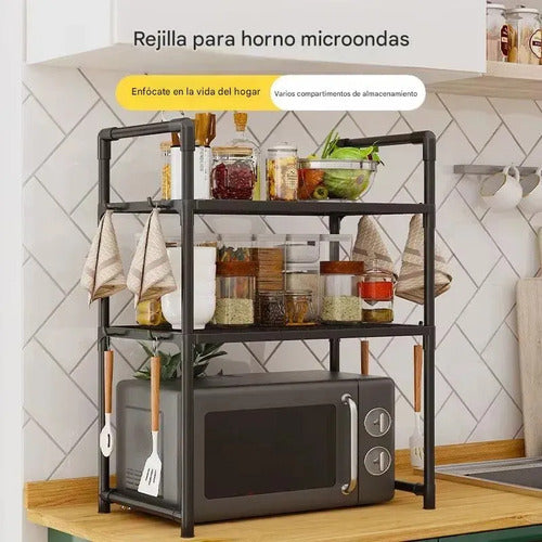 Organizador Rack Cocina Blanco 3 Niveles Mesada Estante Microondas Veoquiero