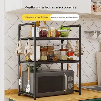 Organizador Rack Cocina Blanco 3 Niveles Mesada Estante Microondas Veoquiero
