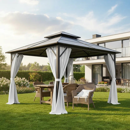 Paredes Gazebo 3 Lados 1.90x9m Oxford Plegable Cerramiento Blanco