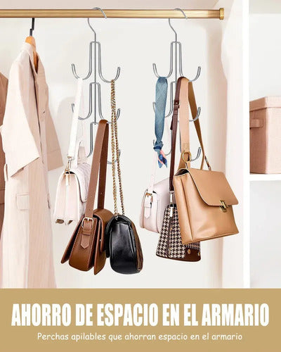 Percha Para Carteras X6 Perchas Ganchos En Metal Para Colgar Gris Oscuro
