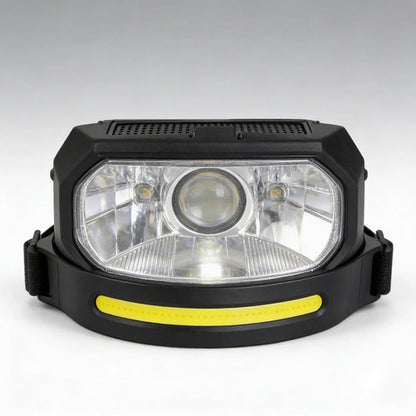 Linterna Minero Frontal Led Recargable Sensor Usb 350 Lumens Led Cob Frontal Xpe Lateral Negro Mate