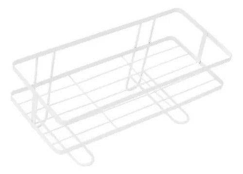Estante Repisa Organizadora Metal Ganchos Adhesivos 32x15x17 Blanco