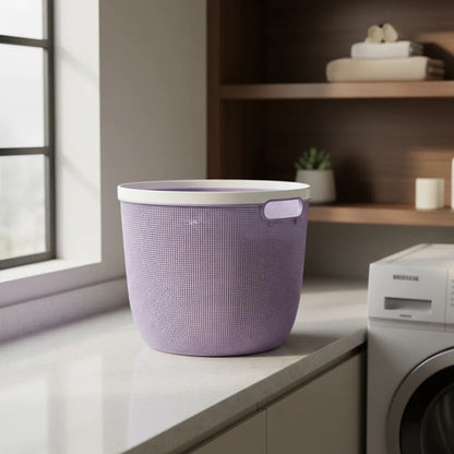 Canasto Cesto Plástico Labrado Multiuso Asa 19cm Organizador Lila
