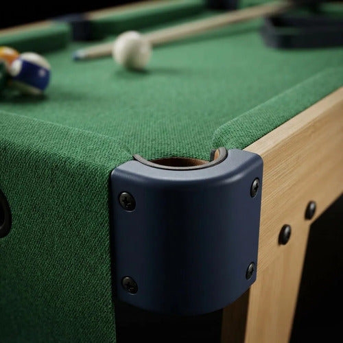 Mini Mesa Pool Billar Infantil 51cm Bolas Tacos Accesorios Verde