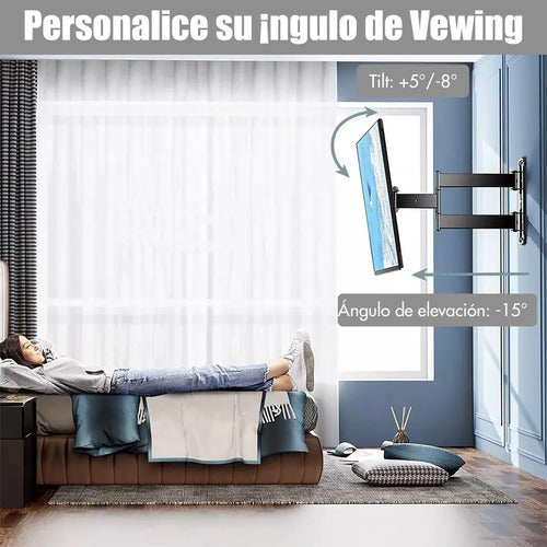 Soporte Movil Televisor Brazo Articulado Hierro Fuerte 32-55