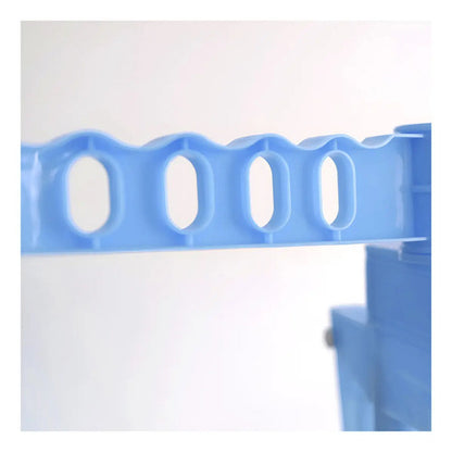 Tender Tendedero Vertical Importbaires Plegable De 3 Niveles Percheros Adicionales Y Base Para Calzados Con Ruedas Blanco/azul