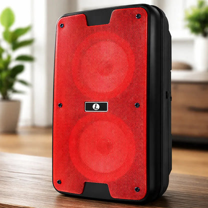 Parlante Bluetooth Inalambrico Tws 2x4 Usb Tf Fm Aux Led Rojo