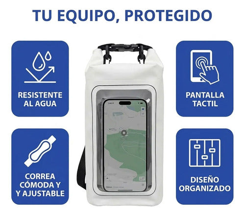 Bolsa Impermeable Estanca 2l Funda Celular Ios Android Playa Violeta