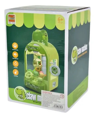 Máquina Garra Infantil Dinosaurio Peluches Usb 30cm Verde Verde