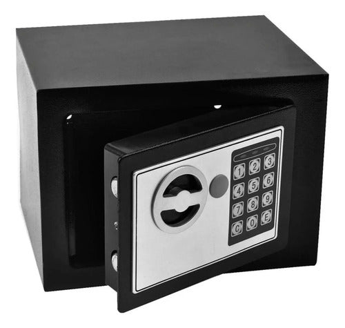 Caja Fuerte Electronica Con Llave Y Combinacion 23x17x17cm Negro