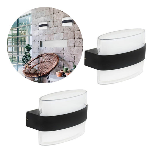 Set X2 Aplique Pared Exterior Luminaria Foco Bidireccional