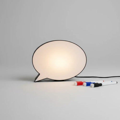 Lámpara Decorativa Escribir Diálogo Led Pizarra Con Marcador Negro Blanco