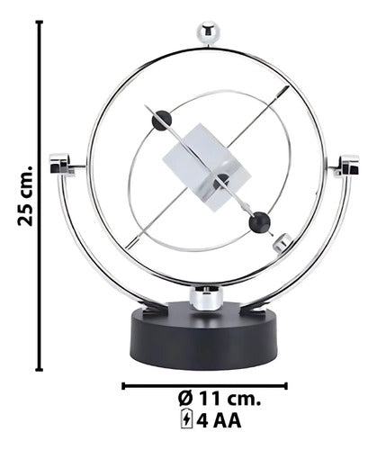 Adorno Decoracion Mesa Pendulo Movimiento Perpetuo Orbital Plateado