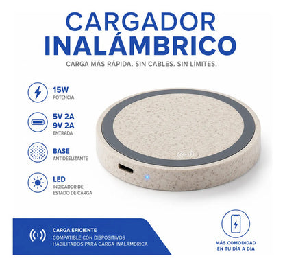 Cargador Inalambrico Base Led Antideslizante Qi Celular 15w Blanco