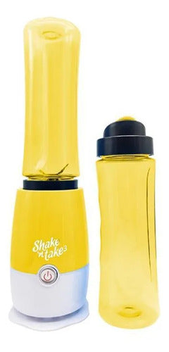 Procesadora Licuadora Shake Take Portatil 2 Vaso 180w Jugo Amarillo