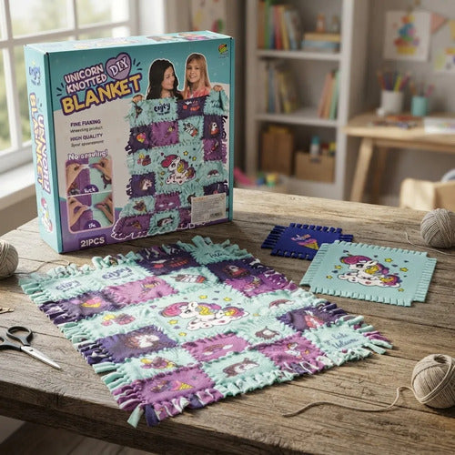Juego Creativo Manta Unicornio Para Anudar 21 Piezas