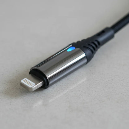 Cable Ios Carga Rapida 5.1a Led Reforzado 1m Carga Y Datos Negro
