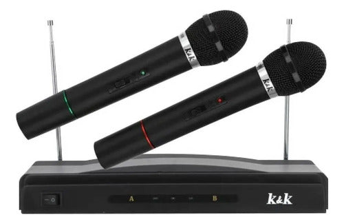 Set Kit De 2 Micrófonos Inalámbricos C/receptor Fm 10m