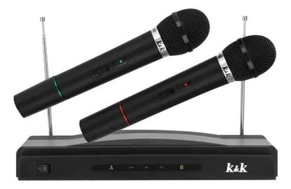 Set Kit De 2 Micrófonos Inalámbricos C/receptor Fm 10m