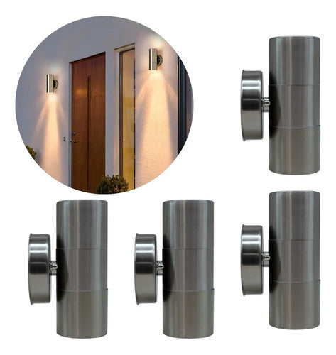 Set X4 Foco Pared Aplique Exterior Lampara Bidireccional
