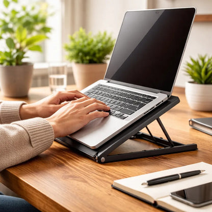 Soporte Base Plegable Regulable Notebook Laptop 10 A 15 Gris