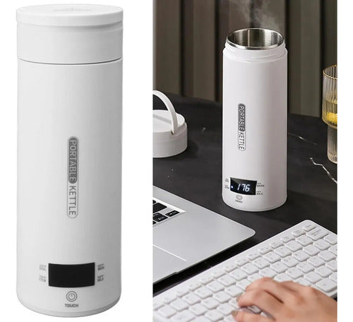 Hervidor Electrico Portatil Acero Portatil 450ml Hogar Termo Blanco