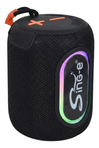 Parlante Bluetooth Portatil Luces Led Usb Tf Aux Radio Fm Negro