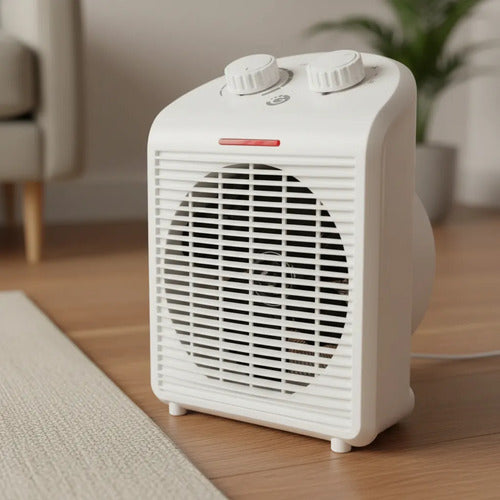 Calefactor Portátil Caloventilador Eléctrico Termostato Beige