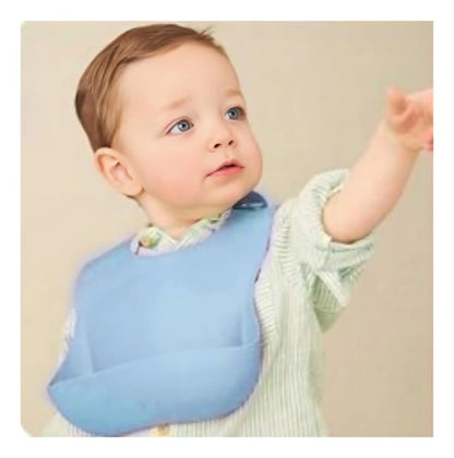 Babero Bebe De Silicona Recolector Con Bolsillo Liso Varios Unico