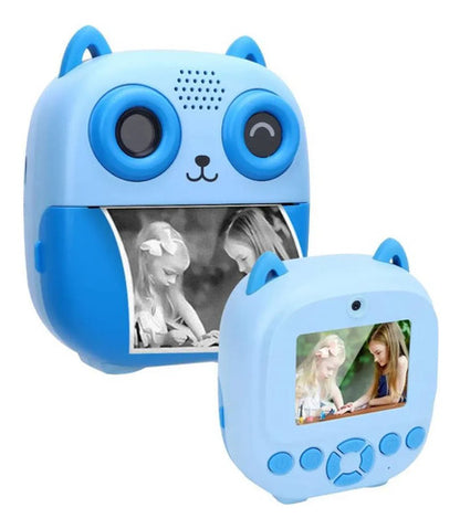 Cámara Digital Infantil Impresora Térmica Doble Cámara 2.4  Azul