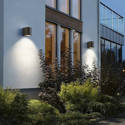 Set X2 Luminaria Pared Lampara Aplique Exterior Foco Luz Led Negro