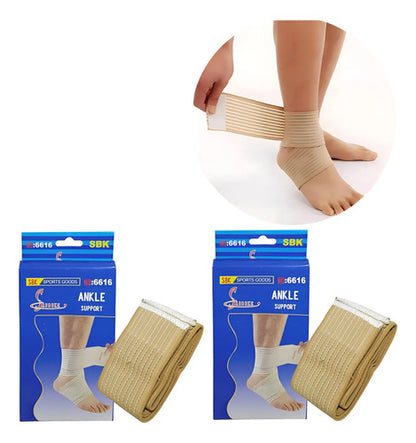 Venda Elastica De Compresion Para Tobillo Con Velcro 2 Pares Beige