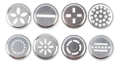 Maquina Para Hacer Galletitas Manual Con Moldes Y Picos Plateado