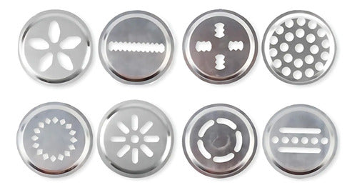 Maquina Pistola Para Galletitas Manual Con Moldes Y Picos Plateado