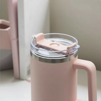 Vaso Térmico Acero Inoxidable 900ml Tapa Sorbito Acero Rosa