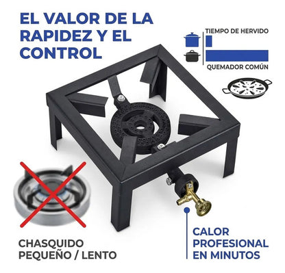 Cocinilla Quemador Gas Portatil Hornalla Metal Camping 25cm