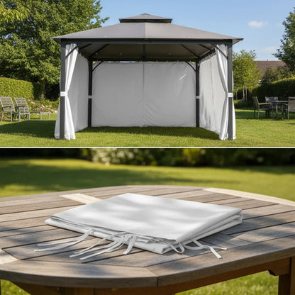 Lona Pared Gazebo 3 Lados Oxford 210 Toldo Lateral Poliester Blanco