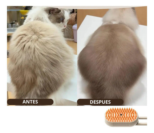Peine Cepillo Vapor Mascotas Perro Gato Usb + 3 Bolsitas