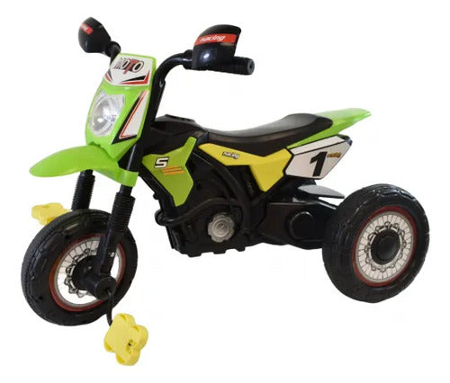 Triciclo Moto Infantil Pedales Con Luces Música Baúl Trasero Verde