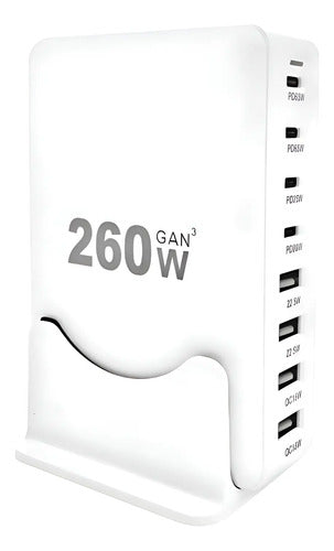Estacion De Carga Cargador 260w 4 Usb A + 4 Usb Tipo C