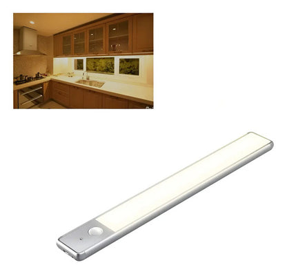 Barra Luz Led 60cm Aluminio Usb Recargable Sensor Movimiento Blanco Frío