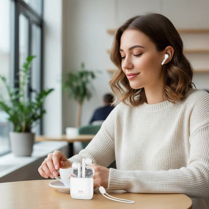 Auriculares Inalambricos Bluetooth 5.3 Ios Android Premium Blanco