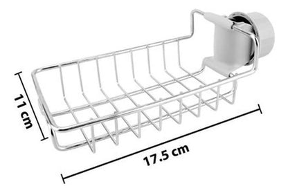 Soporte Para Esponjas Ajustable A Canilla Cocina Organizador Plateado